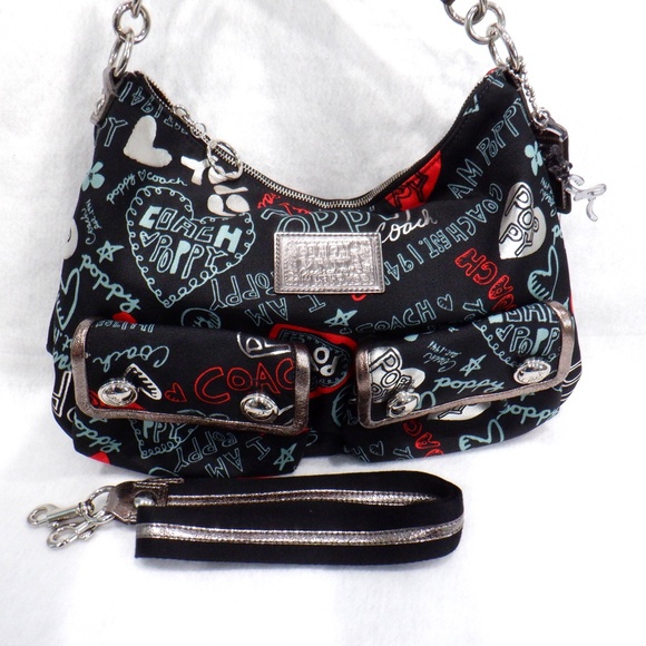 COACH Poppy Graffiti Hobo - Picture 7 of 16